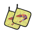 Pot Holder Set of 2 Heat Resistant Quilted Hot Pads 7.5 x 7.5 Inch, Insulated Kitchen Trivets for Cooking & Baking
