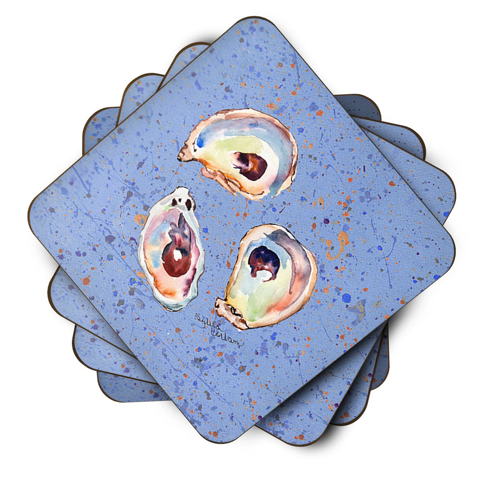 Oyster Foam Coasters Set of 4 Cup Coasters for Indoor Outdoor, Tabletop Protection, Anti Slip, Mouse pad Material