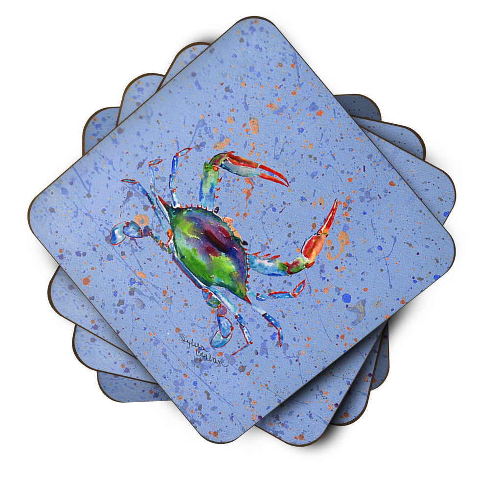 Crab Foam Coasters Set of 4 Cup Coasters for Indoor Outdoor, Tabletop Protection, Anti Slip, Mouse pad Material