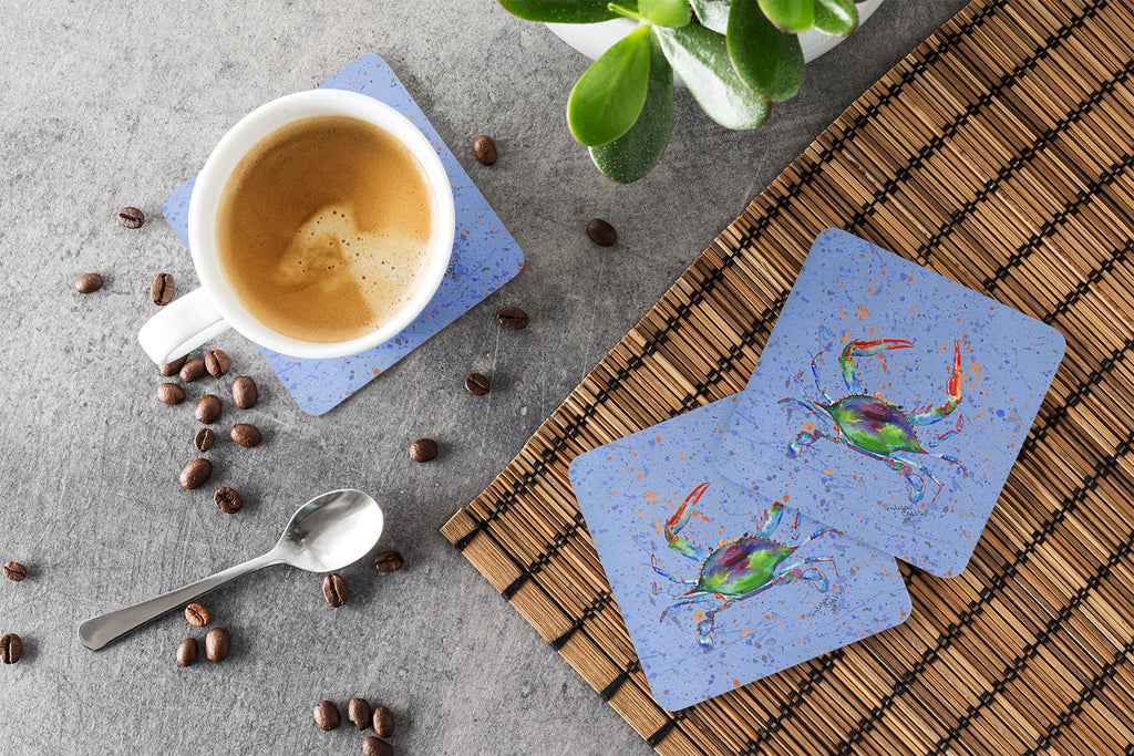 Crab Foam Coasters Set of 4 Cup Coasters for Indoor Outdoor, Tabletop Protection, Anti Slip, Mouse pad Material