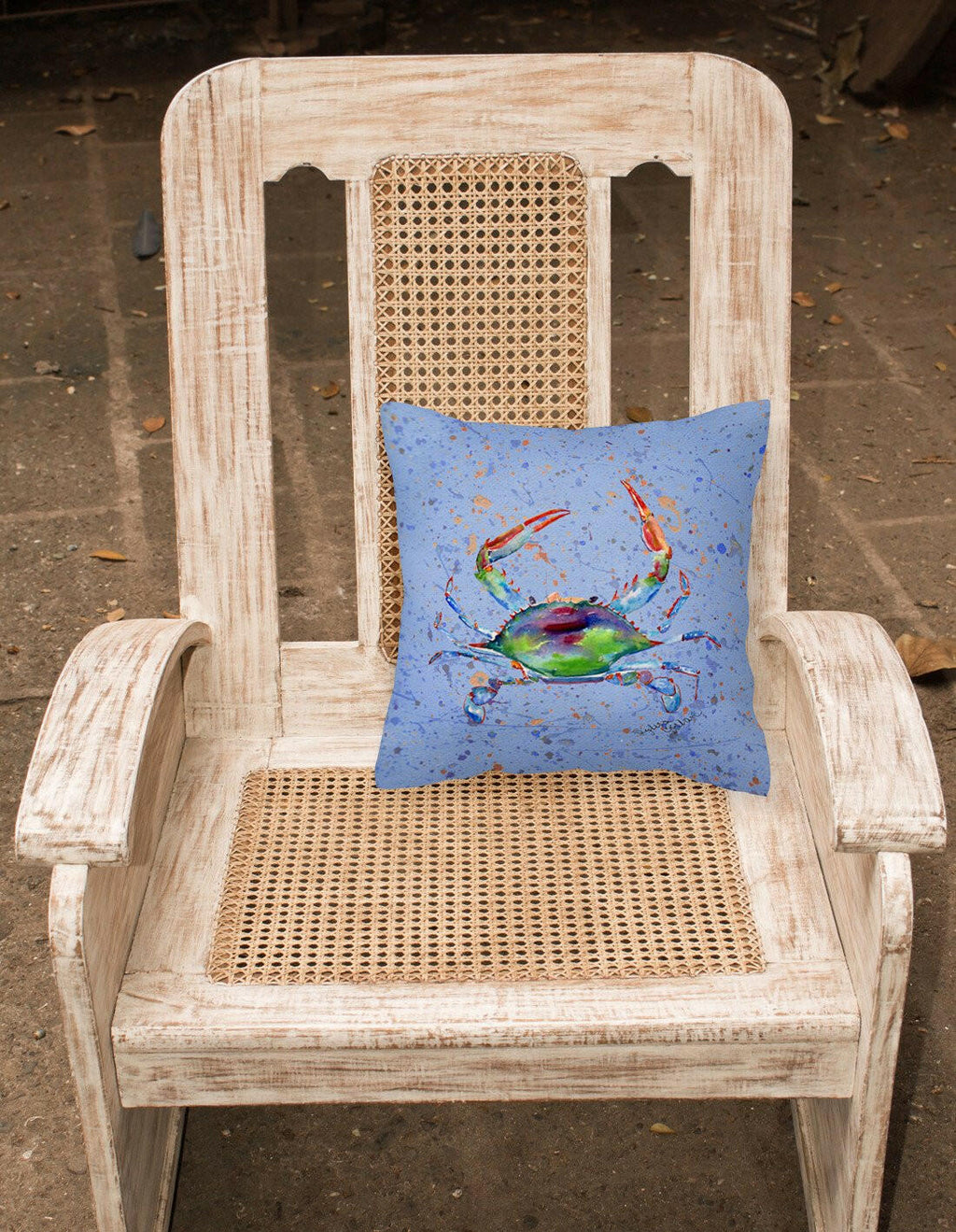 Crab Decorative Throw Pillow 14x14 Indoor Outdoor Accent Cushion, Fabric Cover with Insert for Sofa, Bed, Porch & Living Room