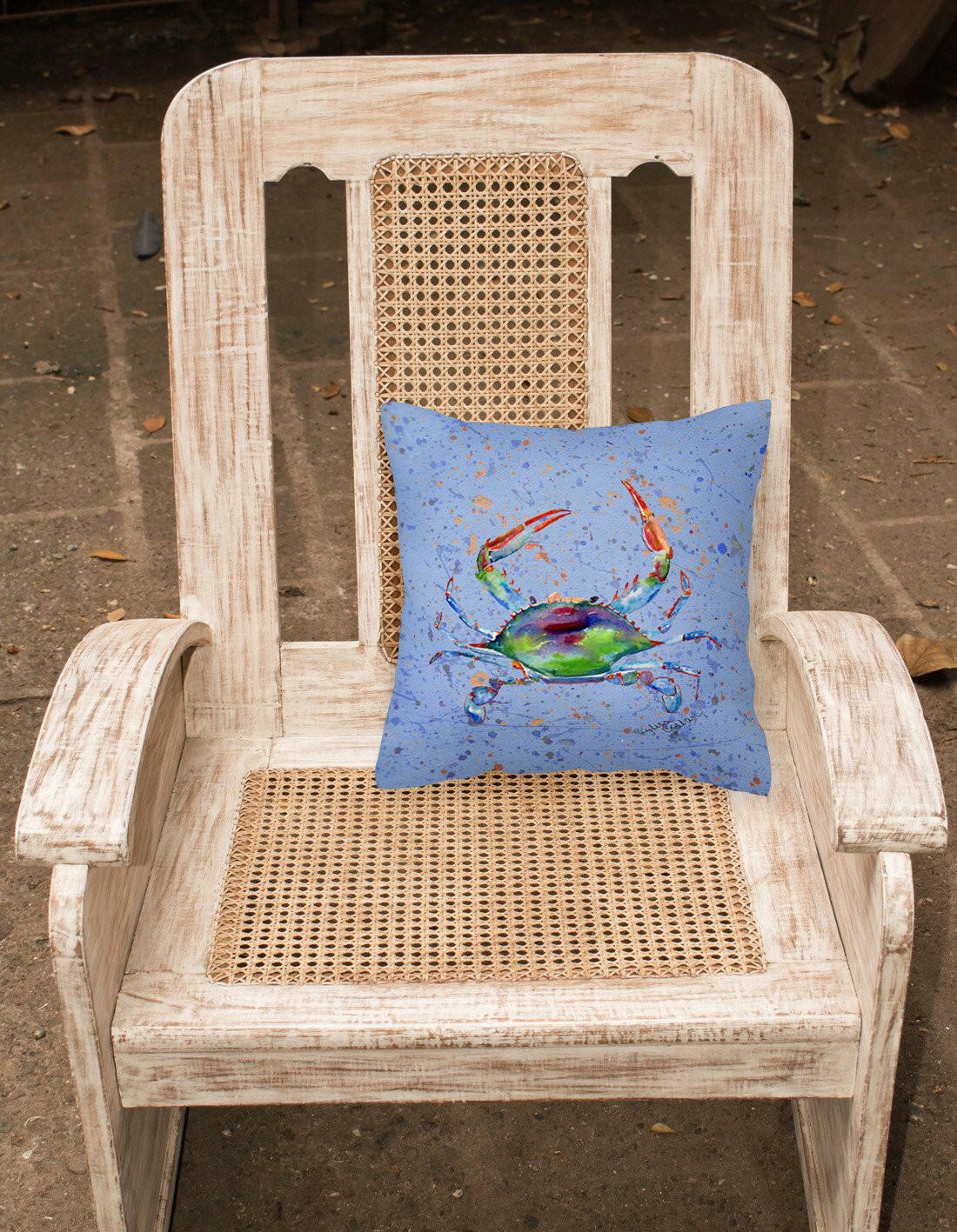 Crab Decorative Throw Pillow 14x14 Indoor Outdoor Accent Cushion, Fabric Cover with Insert for Sofa, Bed, Porch & Living Room
