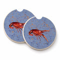 Crawfish Set of 2 Cup Holder Car Coasters Absorbent Round Sandstone Coasters Gifts for Men or Women, 2.5, Multicolor