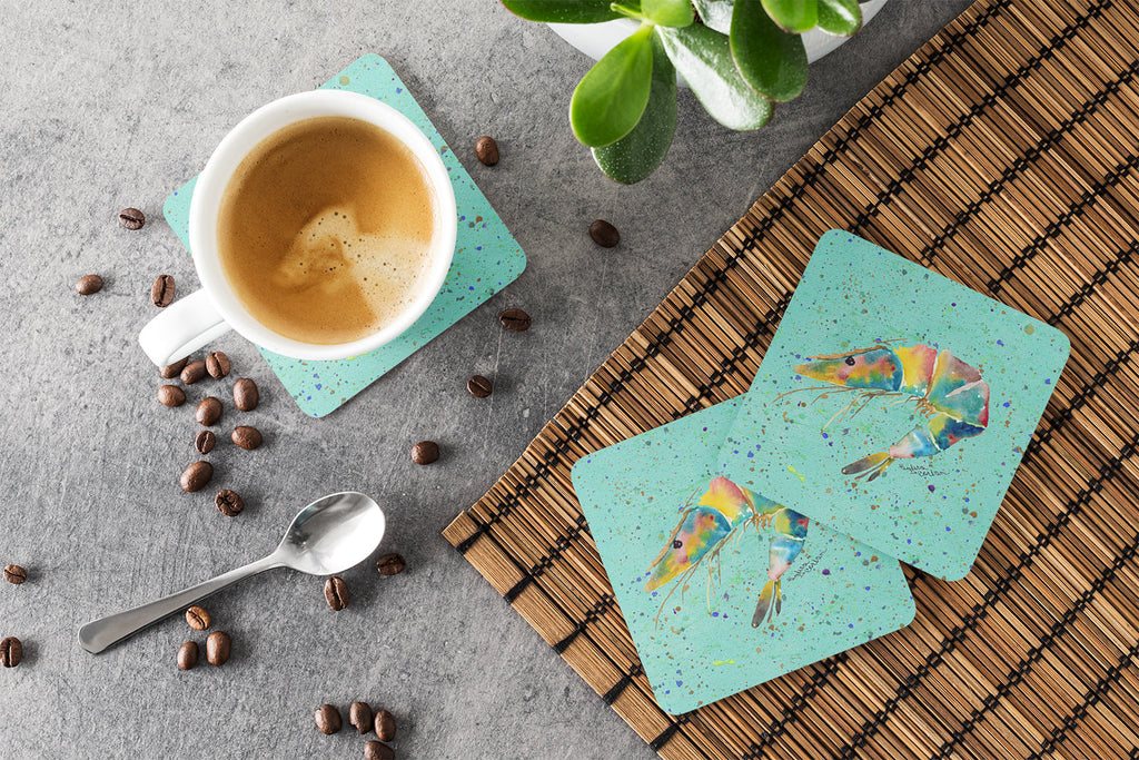 Shrmip Foam Coasters Set of 4 Cup Coasters for Indoor Outdoor, Tabletop Protection, Anti Slip, Mouse pad Material