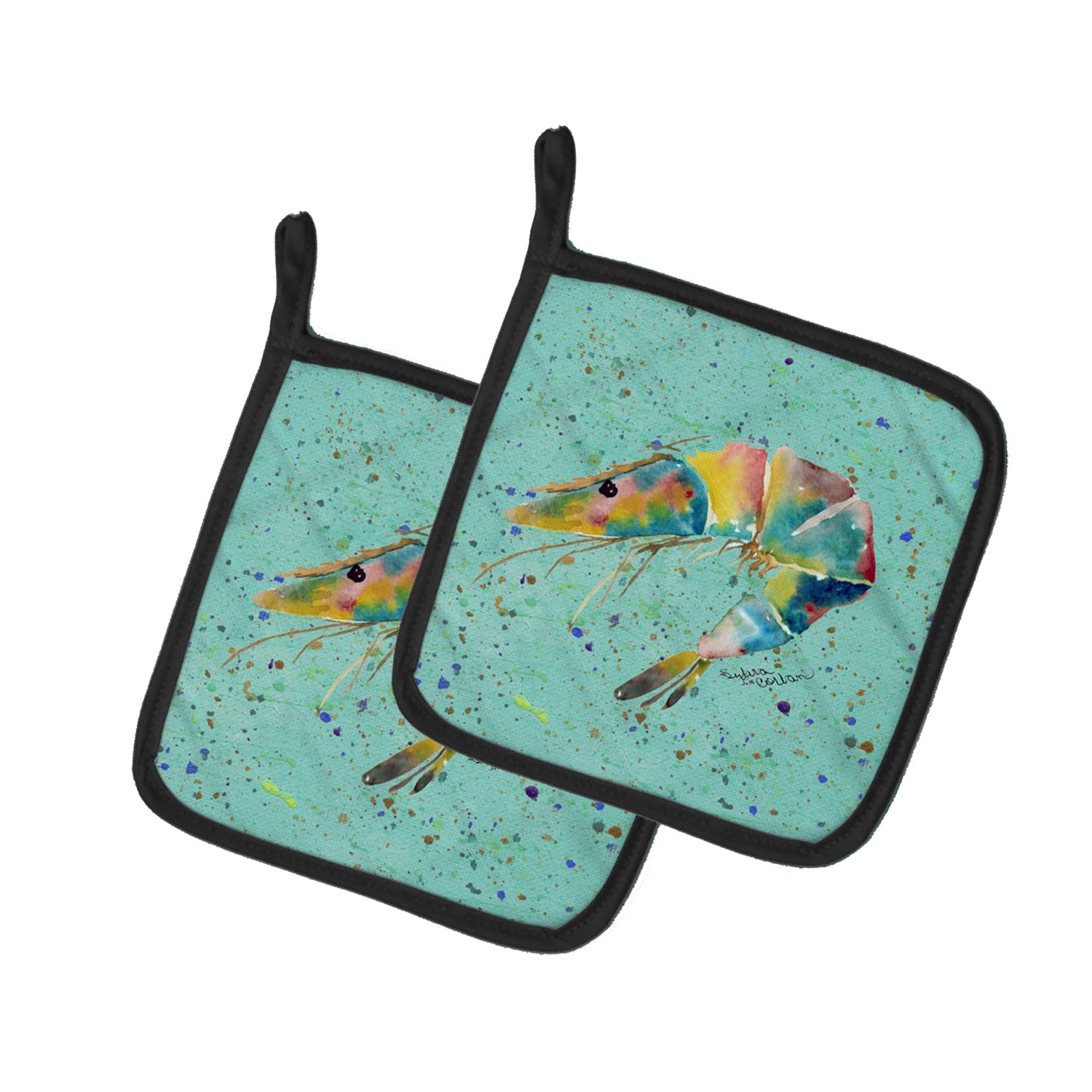 Shrmip Pot Holder Set of 2 Heat Resistant Quilted Hot Pads 7.5 x 7.5 Inch, Insulated Kitchen Trivets for Cooking & Baking