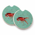 Crawfish Set of 2 Cup Holder Car Coasters Absorbent Round Sandstone Coasters Gifts for Men or Women, 2.5, Multicolor