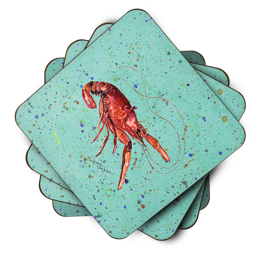 Crawfish Foam Coasters Set of 4 Cup Coasters for Indoor Outdoor, Tabletop Protection, Anti Slip, Mouse pad Material