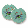 Crab Set of 2 Cup Holder Car Coasters Absorbent Round Sandstone Coasters Gifts for Men or Women, 2.5, Multicolor