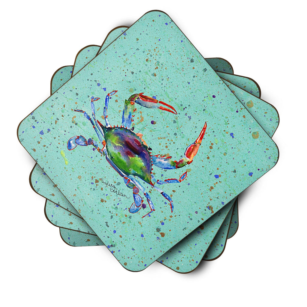 Crab Foam Coasters Set of 4 Cup Coasters for Indoor Outdoor, Tabletop Protection, Anti Slip, Mouse pad Material