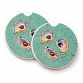 Oyster Set of 2 Cup Holder Car Coasters Absorbent Round Sandstone Coasters Gifts for Men or Women, 2.5, Multicolor