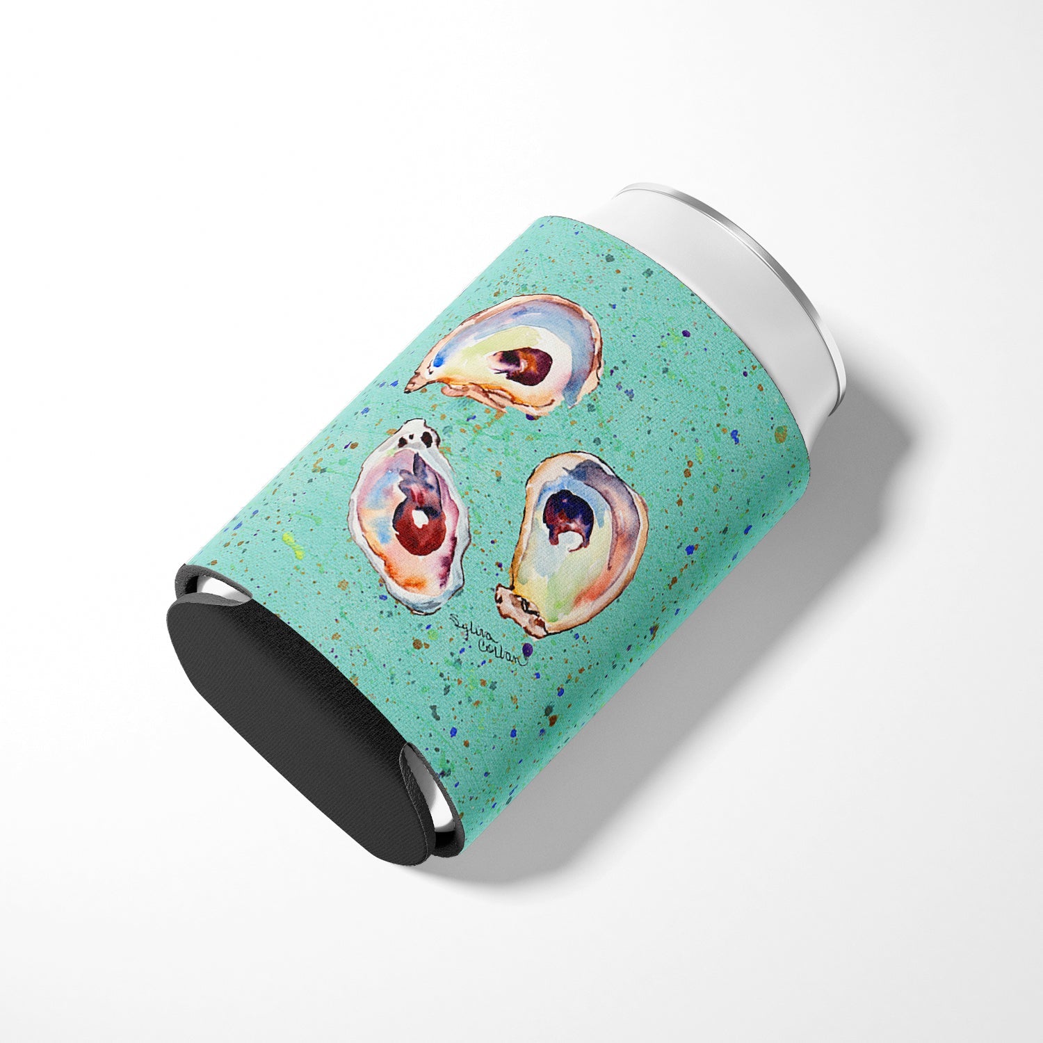 Oyster Can or Bottle Hugger Cooler Sleeve for Standard 12 oz Cans, Insulated Foam Beer & Soda Can Hugger Reusable