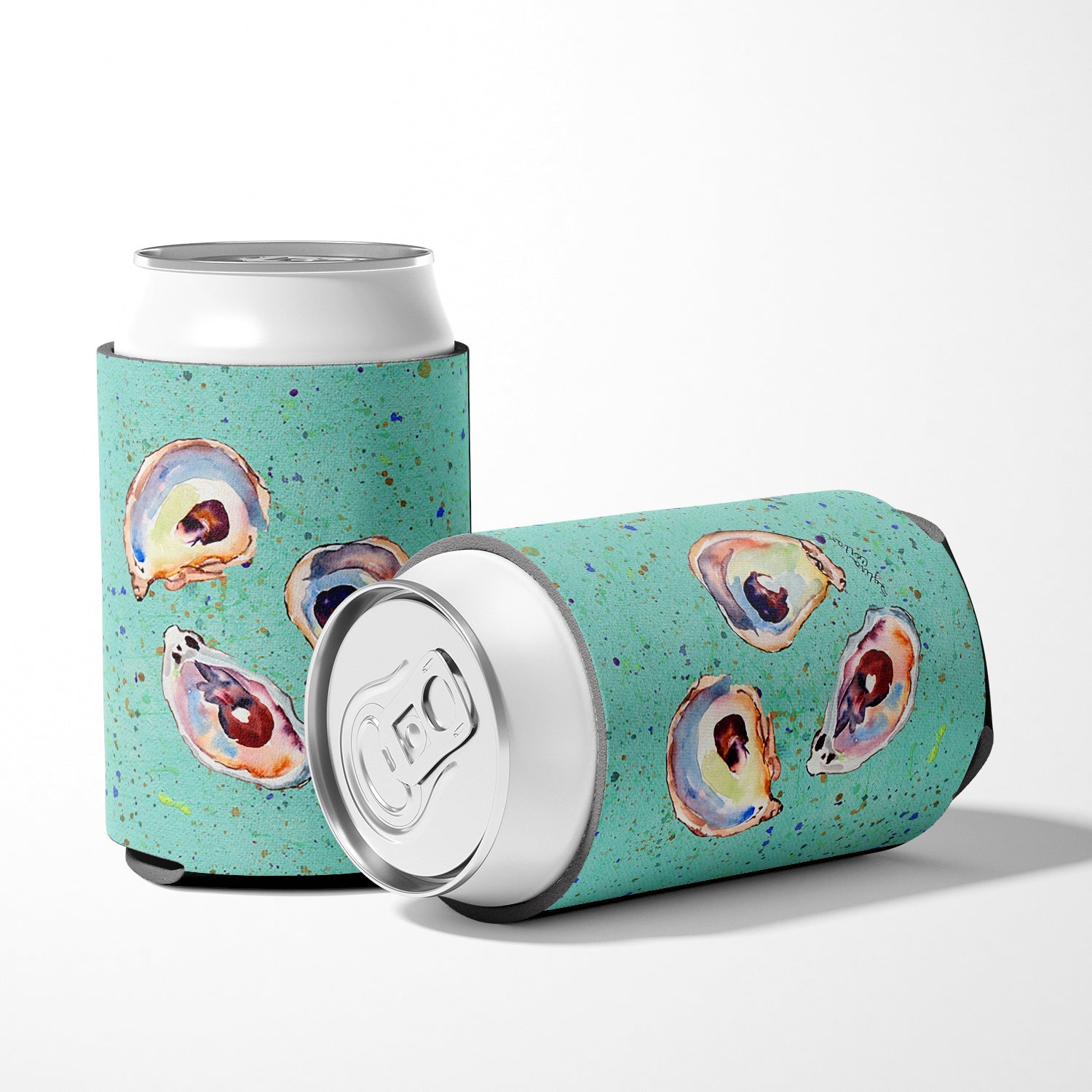 Oyster Can or Bottle Hugger Cooler Sleeve for Standard 12 oz Cans, Insulated Foam Beer & Soda Can Hugger Reusable