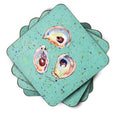 Oyster Foam Coasters Set of 4 Cup Coasters for Indoor Outdoor, Tabletop Protection, Anti Slip, Mouse pad Material