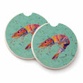 Shrmip Set of 2 Cup Holder Car Coasters Absorbent Round Sandstone Coasters Gifts for Men or Women, 2.5, Multicolor
