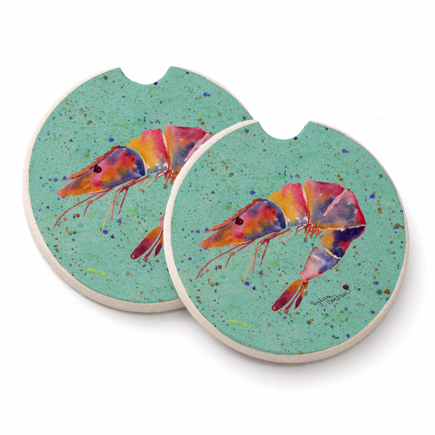 Shrmip Set of 2 Cup Holder Car Coasters Absorbent Round Sandstone Coasters Gifts for Men or Women, 2.5, Multicolor
