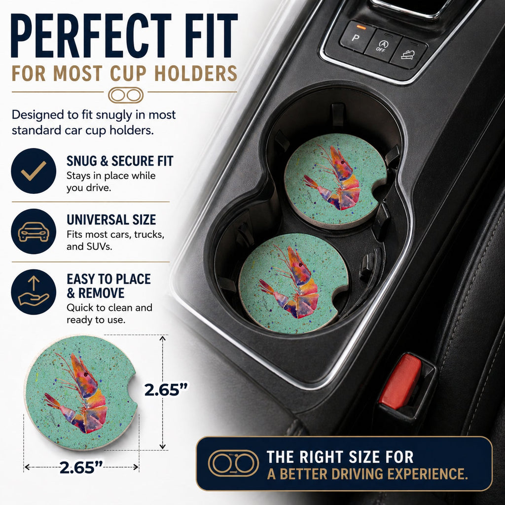 Shrmip Set of 2 Cup Holder Car Coasters Absorbent Round Sandstone Coasters Gifts for Men or Women, 2.5, Multicolor
