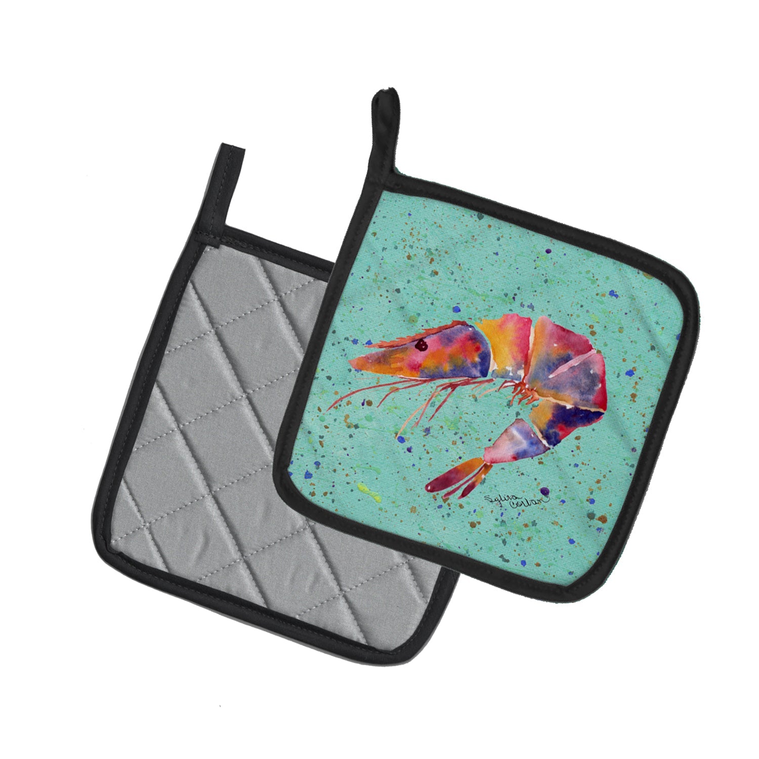 Shrmip Pot Holder Set of 2 Heat Resistant Quilted Hot Pads 7.5 x 7.5 Inch, Insulated Kitchen Trivets for Cooking & Baking