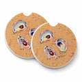 Oyster Set of 2 Cup Holder Car Coasters Absorbent Round Sandstone Coasters Gifts for Men or Women, 2.5, Multicolor