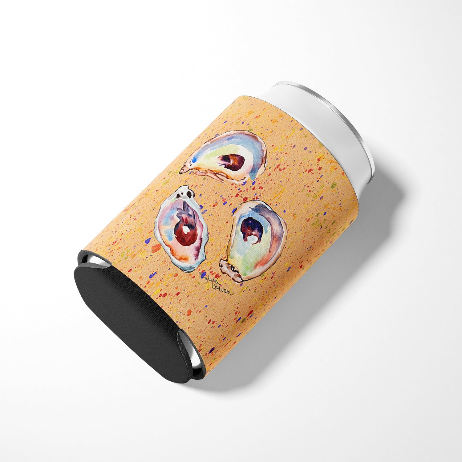 Oyster Can or Bottle Hugger Cooler Sleeve for Standard 12 oz Cans, Insulated Foam Beer & Soda Can Hugger Reusable