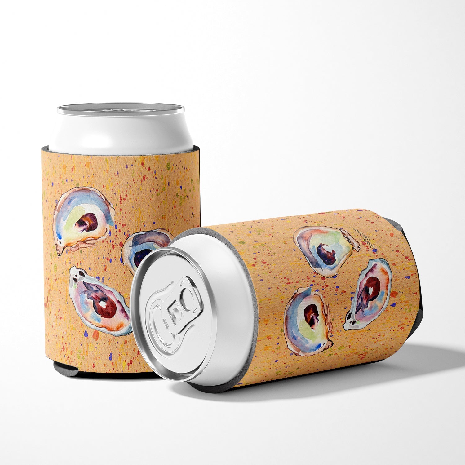 Oyster Can or Bottle Hugger Cooler Sleeve for Standard 12 oz Cans, Insulated Foam Beer & Soda Can Hugger Reusable