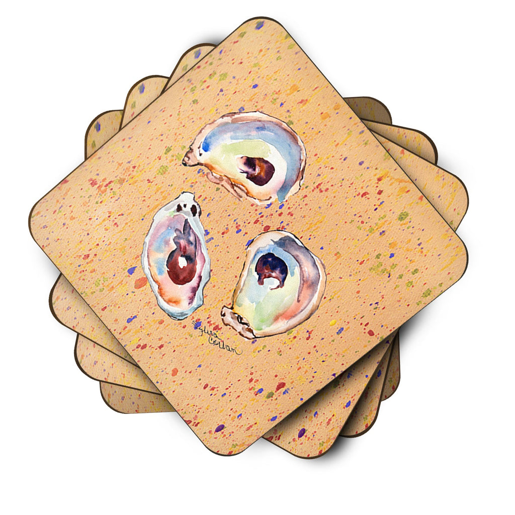 Oyster Foam Coasters Set of 4 Cup Coasters for Indoor Outdoor, Tabletop Protection, Anti Slip, Mouse pad Material
