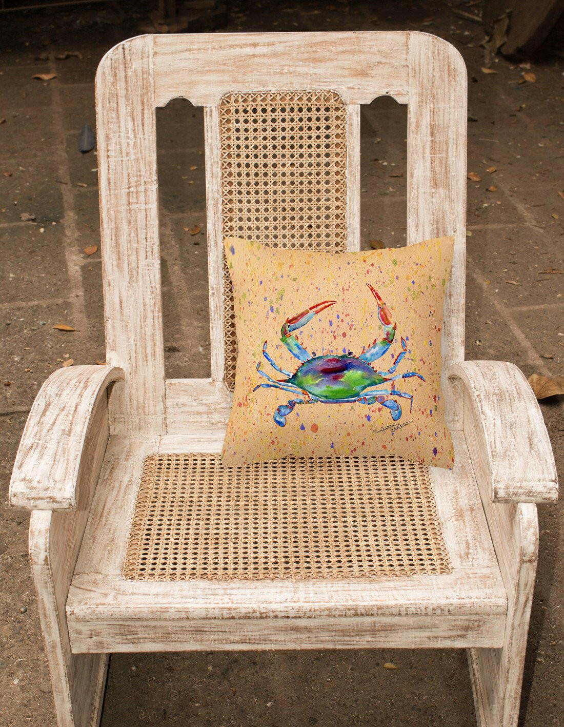 Crab Decorative Throw Pillow 14x14 Indoor Outdoor Accent Cushion, Fabric Cover with Insert for Sofa, Bed, Porch & Living Room