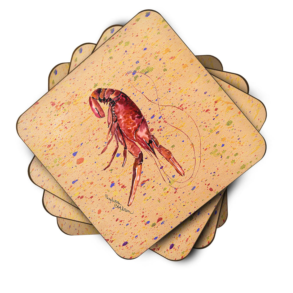 Crawfish Foam Coasters Set of 4 Cup Coasters for Indoor Outdoor, Tabletop Protection, Anti Slip, Mouse pad Material