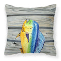 Mahi Mahi Dolphin Fish Decorative Throw Pillow 14x14 Indoor Outdoor Accent Cushion, Fabric Cover with Insert for Sofa, Bed, Porch & Living Room