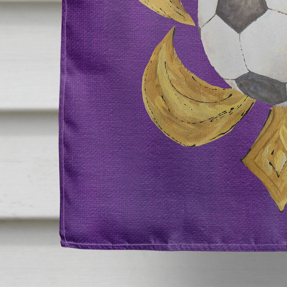 Tiger Fleur de lis Soccer House Flag 28x40 Porch Sleeve Pole Decorative Outside Yard Banner Artwork Wall Hanging, Polyester