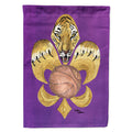 Tiger Fleur de Lis Basketball House Flag 28x40 Porch Sleeve Pole Decorative Outside Yard Banner Artwork Wall Hanging, Polyester