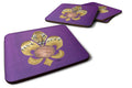 Tiger Fleur de Lis Basketball Foam Coasters Set of 4 Cup Coasters for Indoor Outdoor, Tabletop Protection, Anti Slip, Mouse pad Material