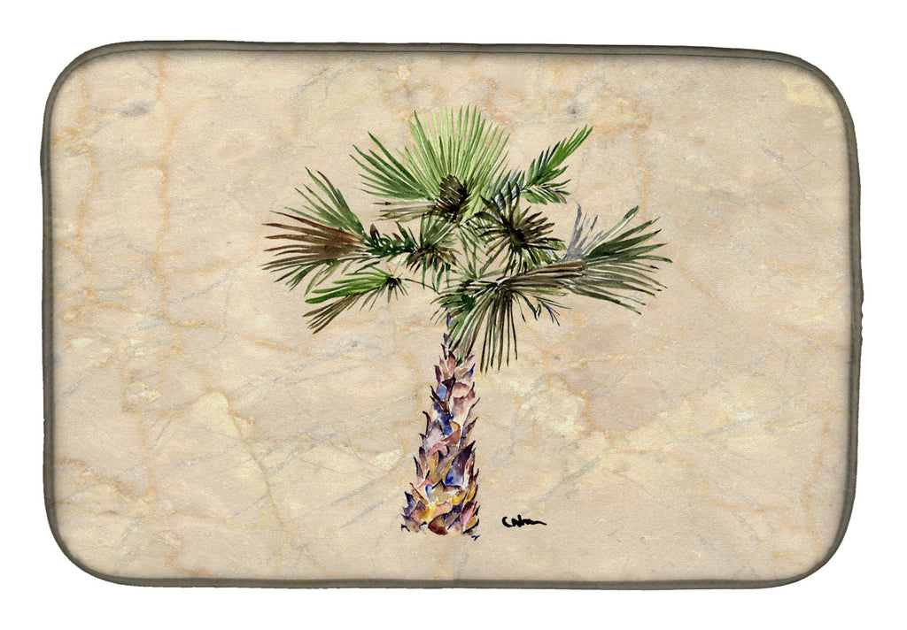 Palm Tree Dish Drying Mat Absorbent Dish Drying Mat Pad for Kitchen Counter Dish Drainer Mat for Countertop, 14 x 21", Multicolor