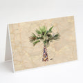 Palm Tree Greeting Cards Pack of 8 Blank Cards with Envelopes Whimsical A7 Size 5x7