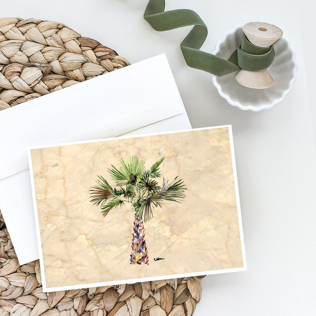 Palm Tree Greeting Cards Pack of 8 Blank Cards with Envelopes Whimsical A7 Size 5x7