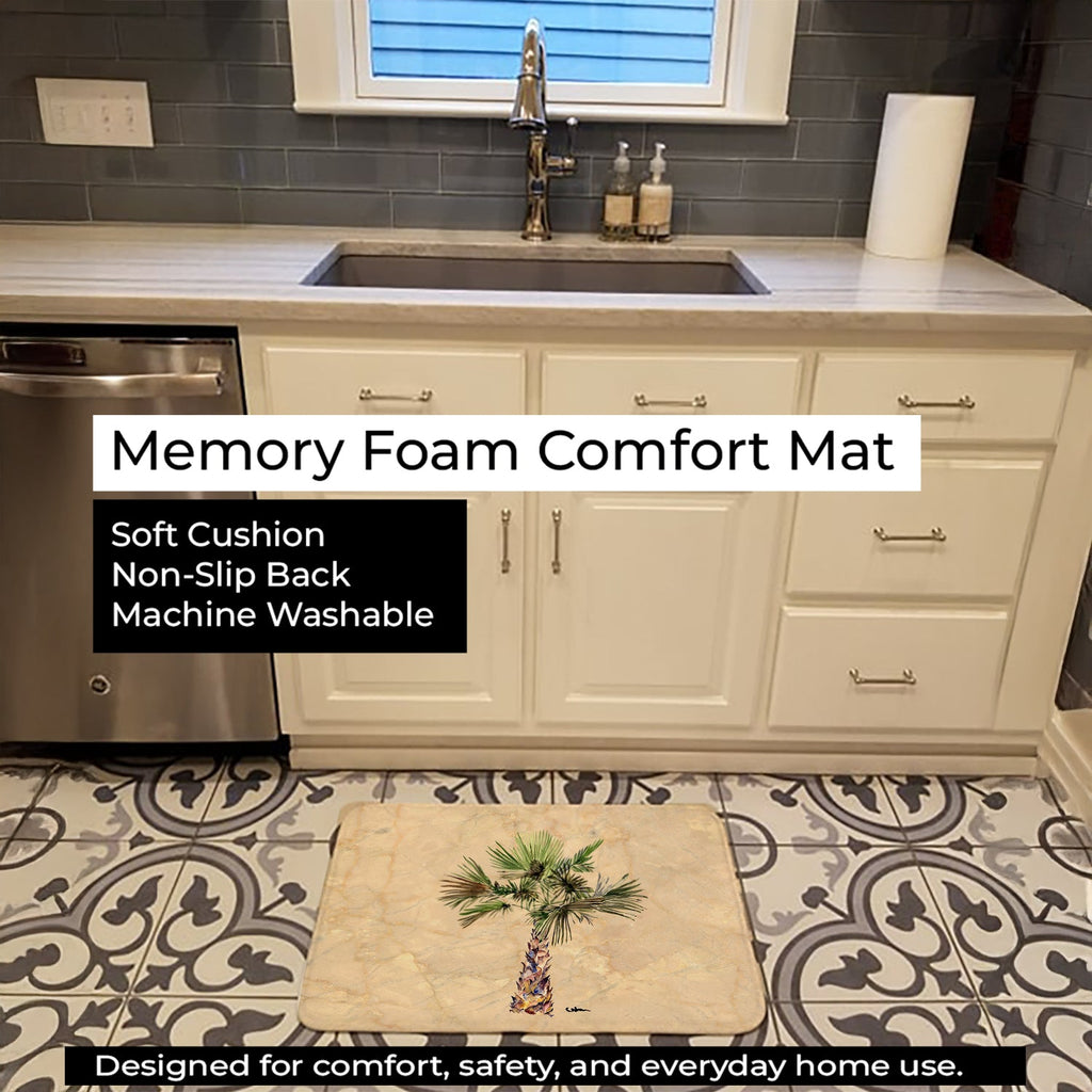 Palm Tree Memory Foam Kitchen Mat Machine Washable Anti-Fatigue Cushion Comfort Bath or Kitchen Rug