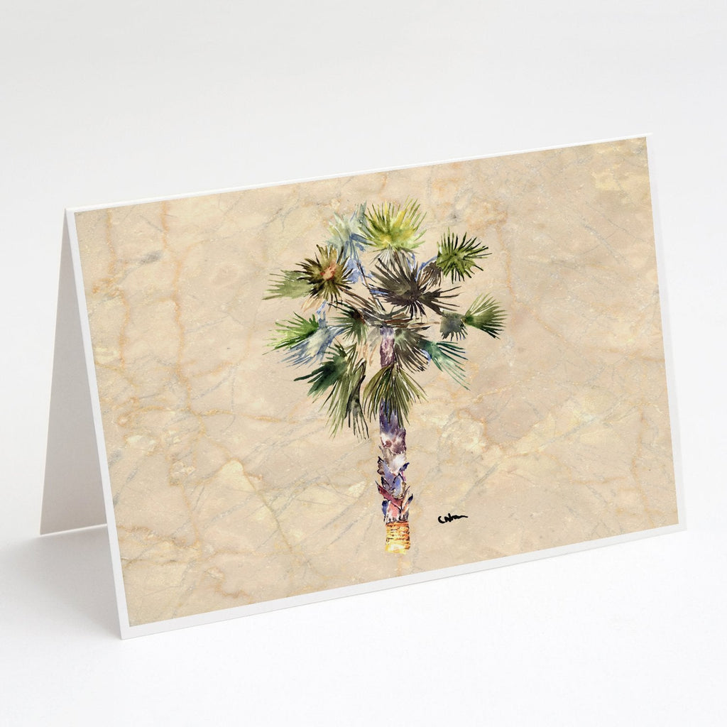 Palm Tree Greeting Cards Pack of 8 Blank Cards with Envelopes Whimsical A7 Size 5x7
