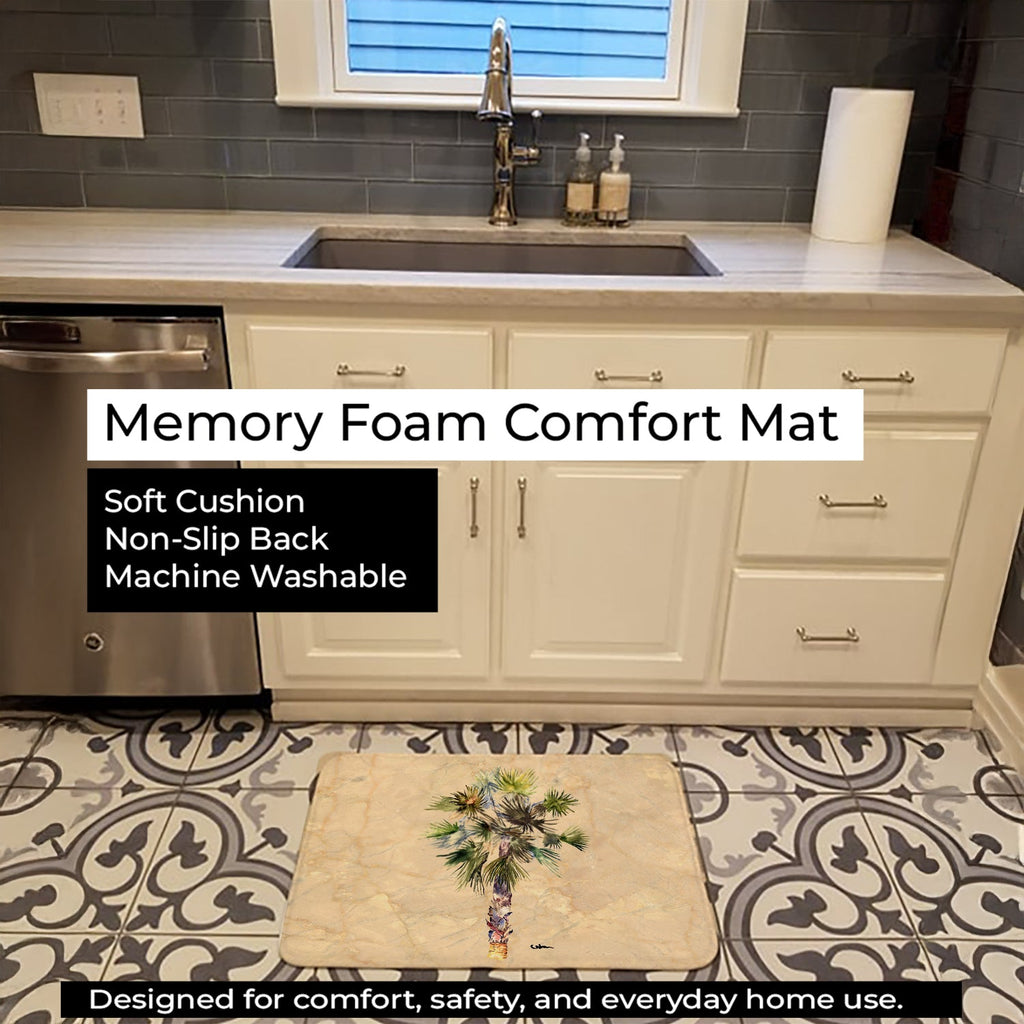 Palm Tree Memory Foam Kitchen Mat Machine Washable Anti-Fatigue Cushion Comfort Bath or Kitchen Rug