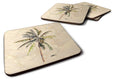 Palm Tree Foam Coasters Set of 4 Cup Coasters for Indoor Outdoor, Tabletop Protection, Anti Slip, Mouse pad Material