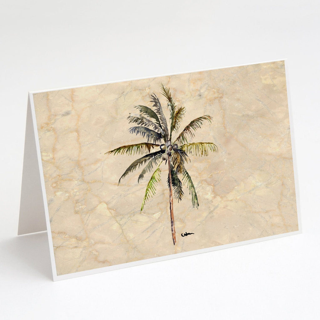 Palm Tree Greeting Cards Pack of 8 Blank Cards with Envelopes Whimsical A7 Size 5x7