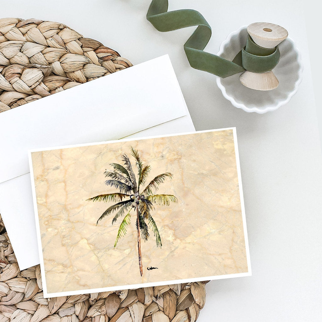 Palm Tree Greeting Cards Pack of 8 Blank Cards with Envelopes Whimsical A7 Size 5x7