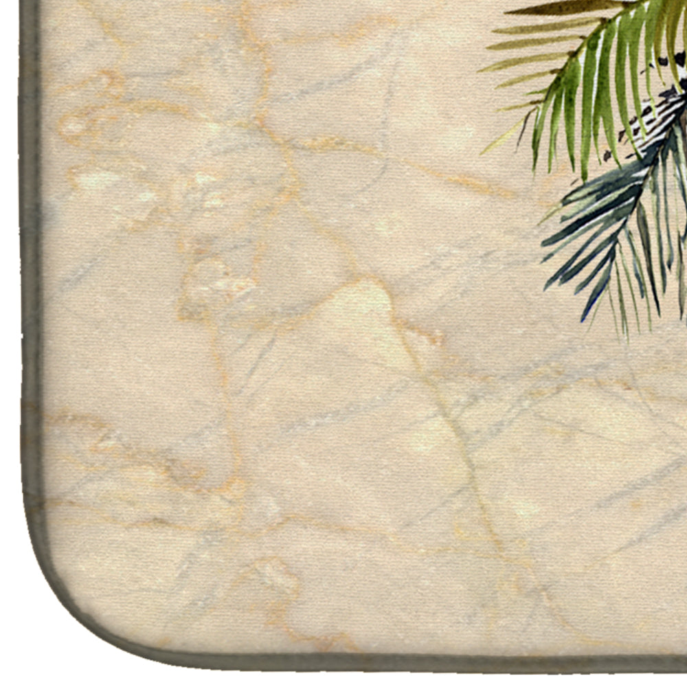 Palm Tree Dish Drying Mat Absorbent Dish Drying Mat Pad for Kitchen Counter Dish Drainer Mat for Countertop, 14 x 21", Multicolor