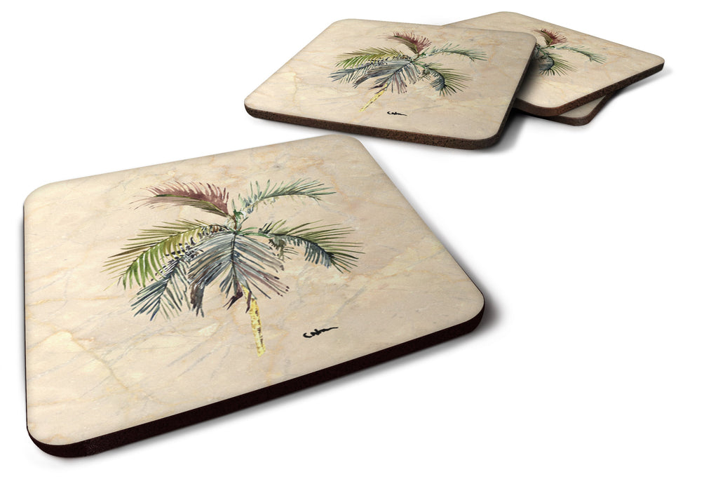 Palm Tree Foam Coasters Set of 4 Cup Coasters for Indoor Outdoor, Tabletop Protection, Anti Slip, Mouse pad Material