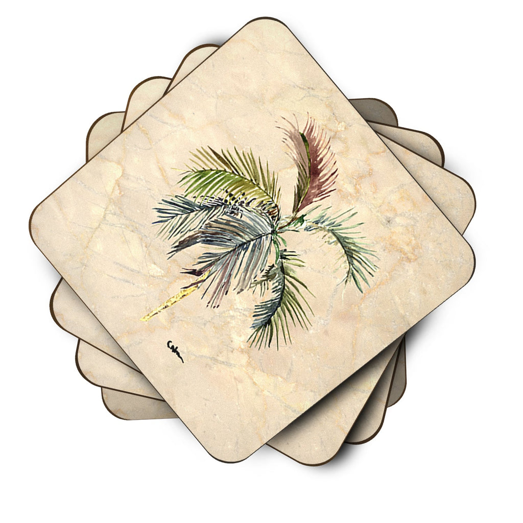 Palm Tree Foam Coasters Set of 4 Cup Coasters for Indoor Outdoor, Tabletop Protection, Anti Slip, Mouse pad Material