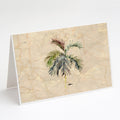 Palm Tree Greeting Cards Pack of 8 Blank Cards with Envelopes Whimsical A7 Size 5x7