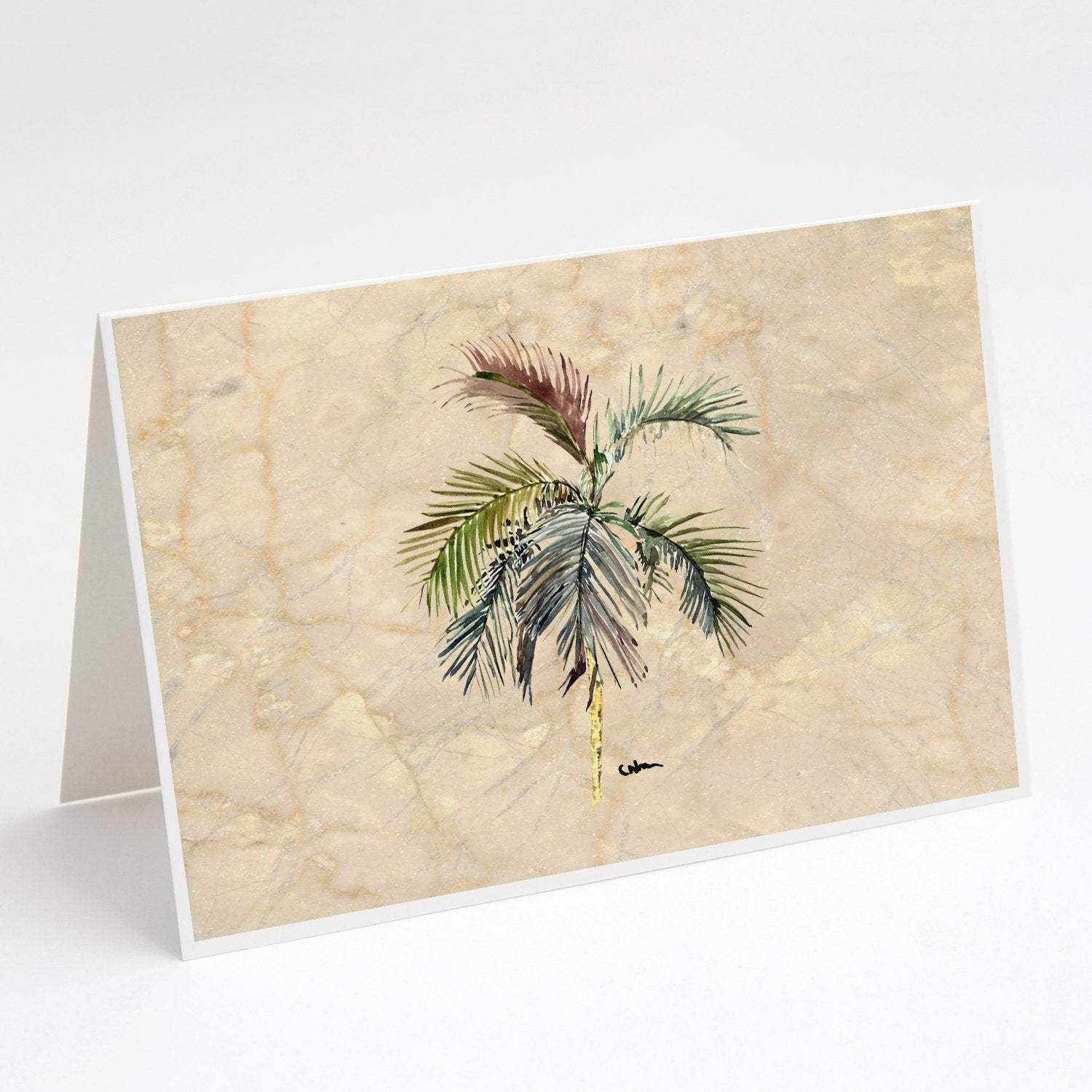 Palm Tree Greeting Cards Pack of 8 Blank Cards with Envelopes Whimsical A7 Size 5x7