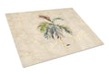 Palm Tree Cutting Board Tempered Glass Kitchen Cutting Surface, Heat Resistant Chopping, Non-Slip Feet, Food Prep & Serving