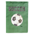 Soccer House Flag 28x40 Porch Sleeve Pole Decorative Outside Yard Banner Artwork Wall Hanging, Polyester