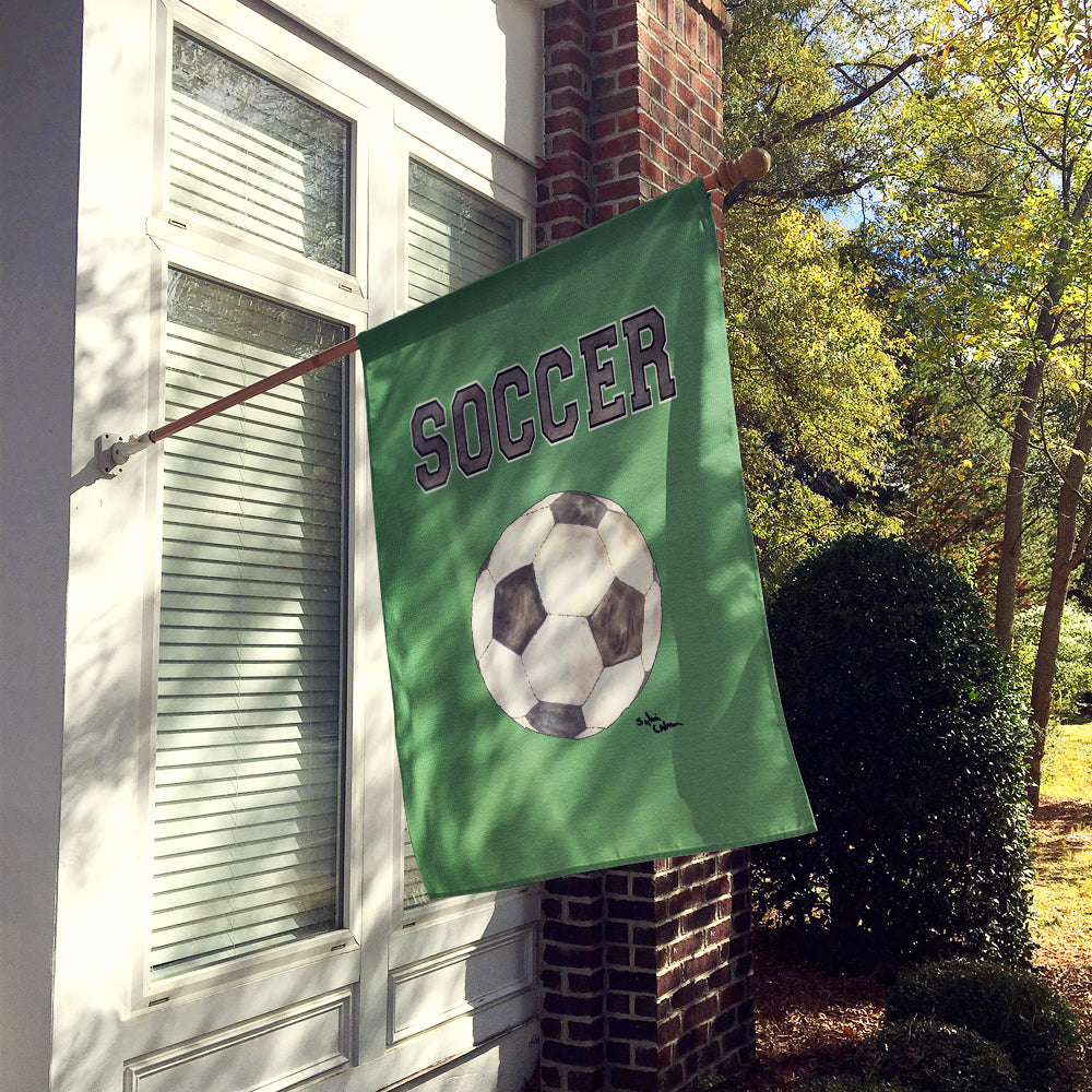 Soccer House Flag 28x40 Porch Sleeve Pole Decorative Outside Yard Banner Artwork Wall Hanging, Polyester