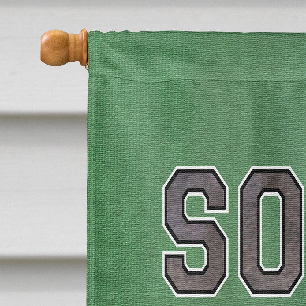 Soccer House Flag 28x40 Porch Sleeve Pole Decorative Outside Yard Banner Artwork Wall Hanging, Polyester