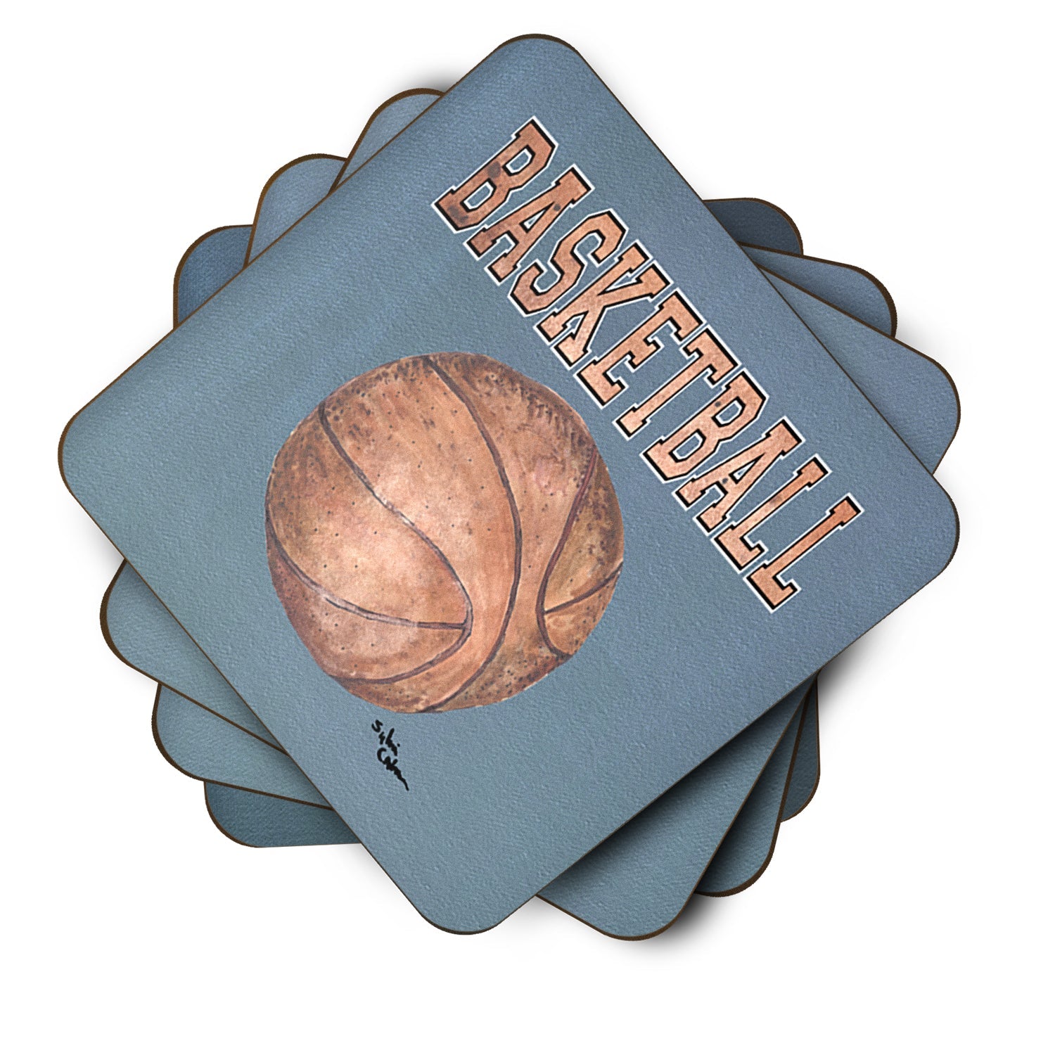 Basketball Foam Coasters Set of 4 Cup Coasters for Indoor Outdoor, Tabletop Protection, Anti Slip, Mouse pad Material